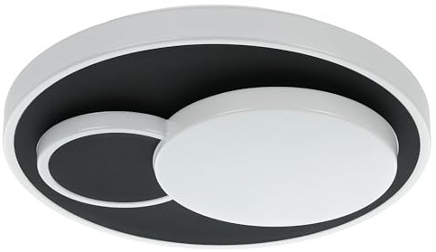 EGLO LED Deckenleuchte Lepreso, runde Deckenlampe mit Kreis-Dekor