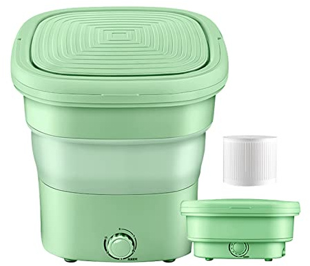 11L Portable Washing Machine, Bucket Semi-automatic Underwear Foldable Washer with Spin Dryer, for Socks Underwear,Blue Ray Sterilization Ultrasonic Automatic Folding Clothe for Camping Travel Home