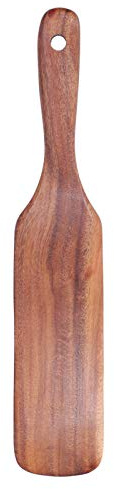 Spatula Holz, Kleiner Teakholz Pfannenwender Eierschaber Flacher Crepes Verteiler Küchen Utensilien zum Wenden, Servieren, Rühren, Mixen(29 * 5.5cm)