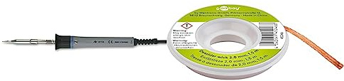 Ersa Lötkolben Multitip C 25 25W 230V 0920BD & Goobay 45246 Entlötlitze 2mm reines Kupfer Entlötdraht zur Lötzinn Entfernung an Lötstellen Entlöten ideale Wärmeleitfähigkeit Lötlitze 1,5 m Spule