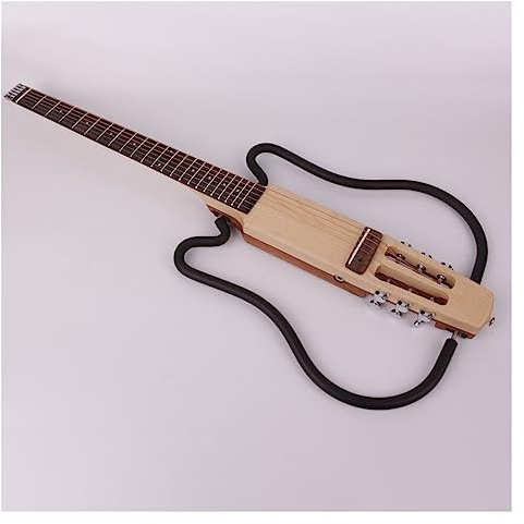 Headless Silent Travel Elektrische Akustikgitarre Für Rechts- Und Linkshänder, Tragbare Reisegitarre Mit Eingebautem Effektor Kopflose Elektrogitarre für Einsteiger (Color : Left Hand)
