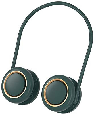 AceCard Ventilador de cuello portátil, ventilador colgante sin aspas, recargable, 3 velocidades, verde