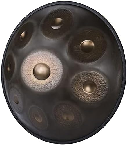 Handpan Steel Drums Musikinstrument D-Moll 9 Noten 22 Zoll Steel Hand Drum Percussion Instrument Für Professionelle Leistung,Gold,22 Zoll 9 Noten,Hilarious123