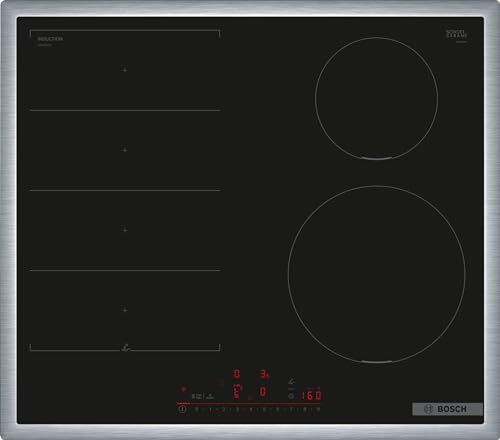 Bosch PIX645HC1E Serie 6 Smart Piano cottura a induzione (autosufficiente), larghezza 60 cm, Flex Induction, telaio avvolgente, controllo cappa basato sul piano cottura, cottura più veloce
