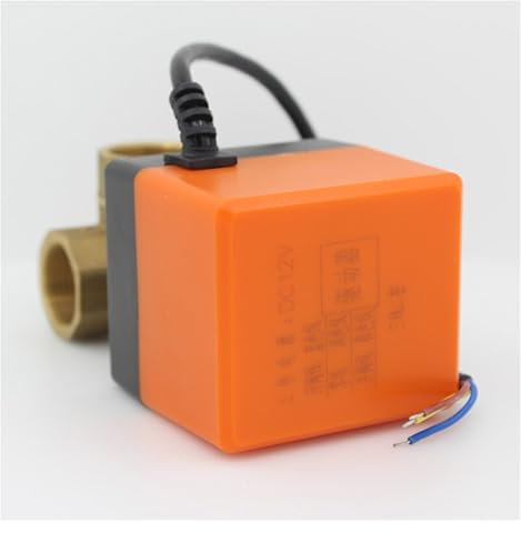 DC12V 3 Way 3 Wires Brass Electric Actuator Motorized Ball Valve for Solar Water Heater Fan Coil DN15 DN20 DN25 DN32 DN40 Electric Valves (Size : DC12V_DN32)