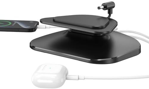 PlusAcc Adjustable Stand for Show 5 3rd Gen Stand with USB C and USB A Charging ports Charging Station for iPhone/Airpods Smartphones & Smartwatch & Show 5 3rd Gen (Black)