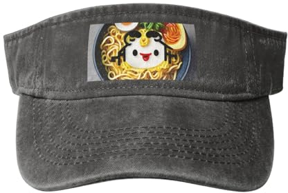 SSIMOO Gorra de mezclilla con diseño de huevera, diseño unisex versátil, para actividades al aire libre y uso diario, talla única grande, Huevera de fideos Ramen, talla unica-L