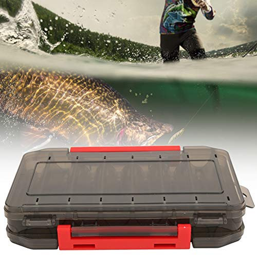 KIMISS Zweilagige Angelköder-Aufbewahrungsbox – Transparente Köderbox mit Unterteilten Fächern – Praktisches Angelzubehör