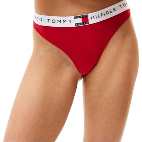 Tommy Hilfiger Damen String Classic mit Logobund, Rot (Primary Red), L