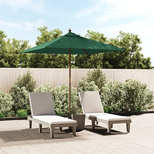 Gecheer Ombrellone da Giardino con Palo in Legno Verde 198x198x231 cm,Ombrelloni da Giardino,Ombrellone Decentrato Parasole,Ombrellone da Spiaggia,Ombrellone da Giardino Decentrato,#7,A363184