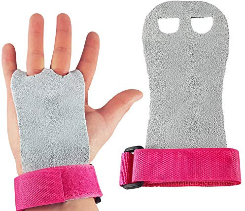 ✮Marque Française✮ Paire de manique Gym Enfant/Adulte ✮Garantie A Vie✮ Gants Gym en Cuir en Cuir|4 Tailles 2 Couleurs|Protection Paumes pour Exercice Traction/Barre/Gymnastique/Poids (GRIS, L)
