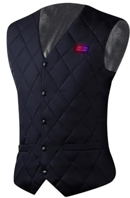 HAOLEI Mens Heated Body Warmer UK,Heated Gilet for Men Electric Winter Warm Heated Vest USB Heater Clothes Heated Waistcoat Heated Jackets with 15 Heating Zones for Motorcycle(No Power Bank)