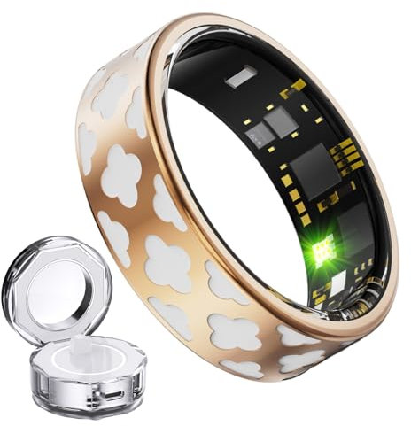 LXIXMQWT Anello Intelligente, Cardiofrequenzimetro Impermeabile, Monitoraggio del Sonno e dei Passi, Compatibile con iOS e Android, Anello Sportivo alla Moda(11#)