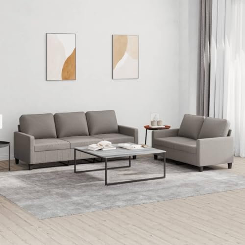 Xichuzi 2-TLG. Sofagarnitur mit Kissen Taupe Stoff, Sofas & Couches, Sofa Wohnzimmer, Sofa Für Jugendzimmer, Relaxsofa, Sofa Für Schlafzimmer, Polstersofa - 3201467