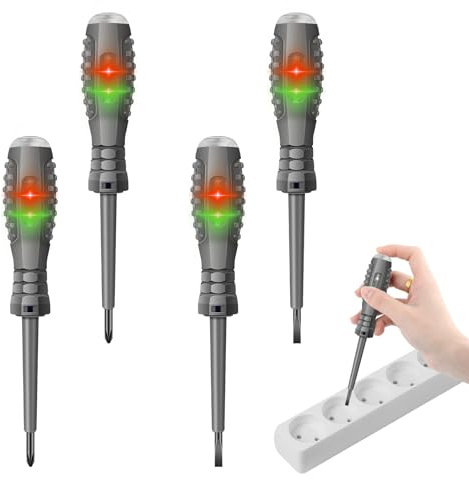 4 Pièces Tournevis Testeur De Tension 2en-1, Testeur de Tournevis Électrique Tournevis Magnétique Puissant à Couple Élevé, Tournevis Electrique pour la Détection