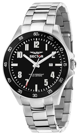 Sector No Limits Orologio da Uomo in Acciaio, Tempo e Data, Analogico, 43 mm, Collezione 230, Regalo Fidanzato, Marito, Papà