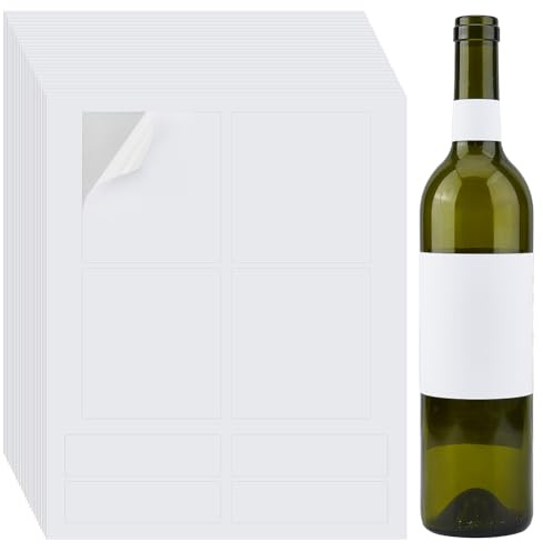 SUPERFINDINGS 25 Blatt/100 Stück Weiße Etikettenaufkleber Bedruckbare Weinetiketten Leere Weinaufkleber Papier Selbstklebende Etiketten Tintenstrahlaufkleber Für DIY Hochzeitsfeiern 25-102mm