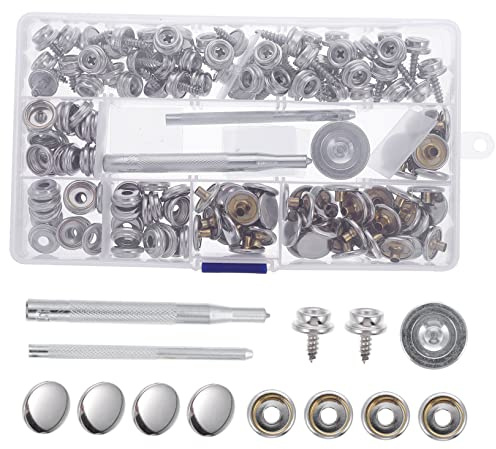 Homoyoyo Turnbuckle Button Kit for Canvas Tarp Fasteners Heavy Duty Screw Setting Tool and Screws for Boat Pergola Use