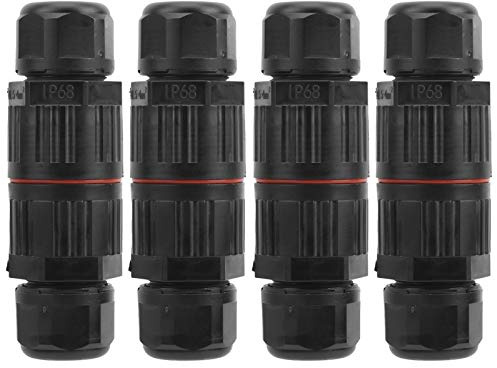 Ausla Conector de 3 Clavijas, Protección Doble, Gestión de Cables Más Fácil, Operación Fácil, Diseño Humanizado, Conector LED Al Aire Libre de Resistencia a la Intemperie IP68, Material de Nylon