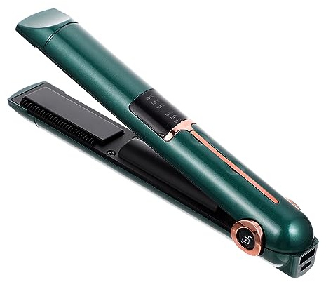 iplusmile Fer à Friser Sans Fil Professionnel Taille Moyenne Vert Foncé Multifonction Pour Voyageurs Portable