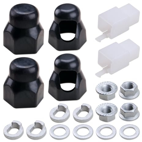 DEJIN 2Sets E-Bike Hub Motor Axle Kit with M12 Front Lock Nut and Washer Essential Bicycle Wheel Accessories for Electric Bicycles Front Axle Lock Replacement Parts