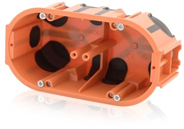 Intratec Unterputzdose 2-fach Ø68 mm 60 mm tief, winddicht & halogenfrei, Elektro Installationsdose, Gerätedose, PP/TPE orange/schwarz IP30