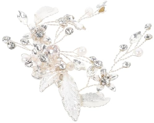Hemobllo Pinza Pelo de Boda Elegante Diseño Único en Aleación de Zinc y Piedra de Imitación, Fácil de Usar y Resistente para Fiestas de Noche y Bailes