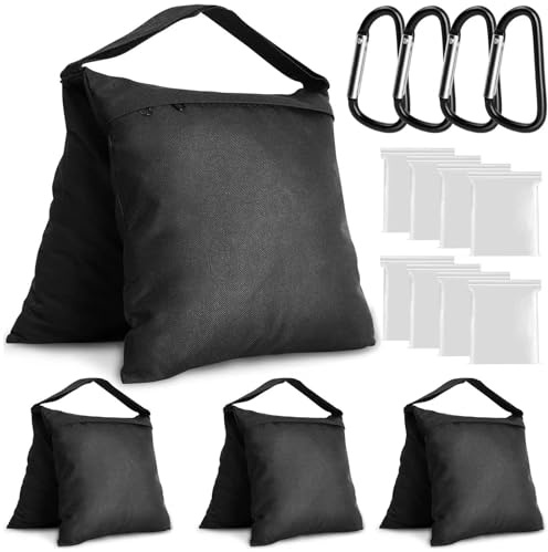 4er Set Langlebige Sandsäcke, 58,5x27cm Sandsack für Stativ Fotografie, Schwere 800D Oxford Sandsäcke Verstärkte Gewicht, Sandbags Sandsack für Lichtständer, Zelte, Sonnenschirme, Angelstühl