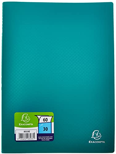 Exacompta Cod. 8533E 1 portalistino OPAK - 30 buste sgranate antiriflesso 60 buste per formato A4 dimensioni 24X32cm copertina in morbido polipropilene colore verde scuro
