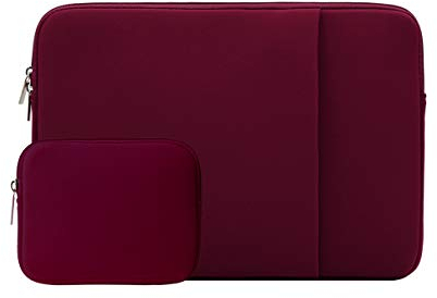 RAINYEAR 15 Inch Laptop Sleeve Case with Pocket & Accessories Pouch, Compatible with 15.4 MacBook Air M2 M3 M4 A2941 A3114 A3241, 15 Notebook Computer Chromebook(Red)