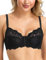 WingsLove Women's Floral Lace Bra Underwire Non Padded Soft Cup Full Coverage Black 34G