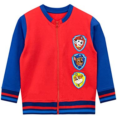 Paw Patrol Chaqueta Niño | Patrulla Canina Sudadera Cremallera para Niños | Chase Marshall Rubble Rojo 5-6 Años
