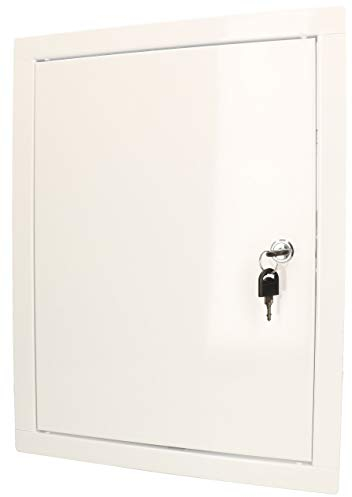 KOTARBAU® Puerta de inspección, 30 x 40 cm, Acero inoxidable, Panel de acceso, Compuerta de fácil acceso, Puerta de revisión, Trampilla para pared o techo, Blanca, Cerradura con llave