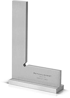 STAHLWERK Equerre de butée 90° 100 x 70 mm DIN 875/1 Equerre de serrurier/Butée angulaire/Equerre de précision en acier inoxydable