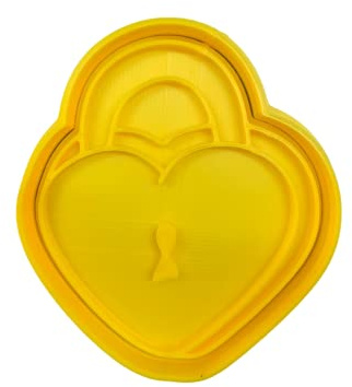 The Cookie Cutter Hub Cortador de galletas con cerradura de corazón de 9 cm y relieve a juego para galletas, galletas, decoración de hornear