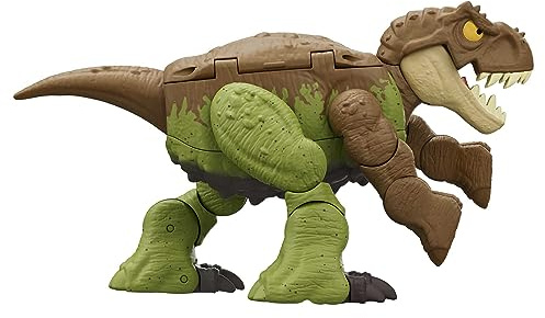 Jurassic World Dinosaurier Verwandlungsspielzeug, Tyrannosaurus T Rex zu Ankylosaurus in 11 Schritten, Double Danger 2-in-1-Spielzeug, Fierce Changers, HLP06