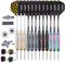 Turnart Dartpfeile Metallspitze -12 Stück 24 Gramm Profi Steel Darts Pfeile Dartpfeile Profi Dartpfeile Steel Set 12 Aluminium Schaft mit 24 Flights 20 Anti-Lose Gummiringe (Bunt)