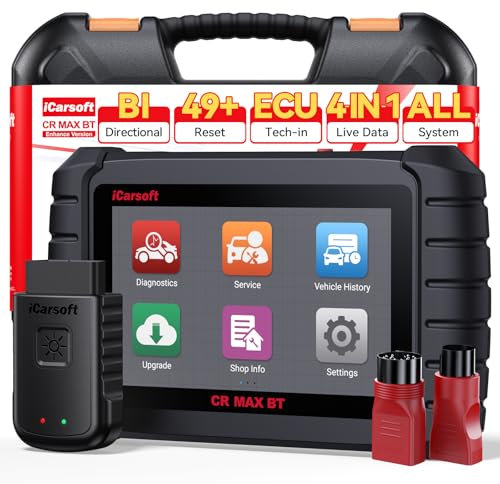 iCarsoft CR Max BT Wireless OBD2 Scanner, Bluetooth All System Car Diagnostic Tool, 49 Reset Functions+Extra 46 Services, Bi-Directional Test, CANFD, Auto VIN, Lifetime Update, with 38 Pin and 20 Pin