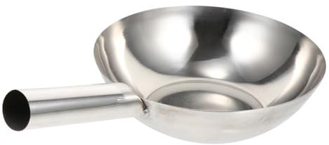 Alipis Cucharón De Cocina Resistente Con Mango Redondo Cuchara Para Agua Cuchara Para Sopa Mango De 34 X 22 5 Cm Acero Inoxidable Resistente