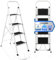 Escalera Plegable 3 Peldaños con Estructura de Acero y Peldaño Antideslizante | Taburete Portátil de Tijera | Escaleras Plegables Domésticas - Step Ladder para Hogar, Oficina y Cocina (3 Peldañ)
