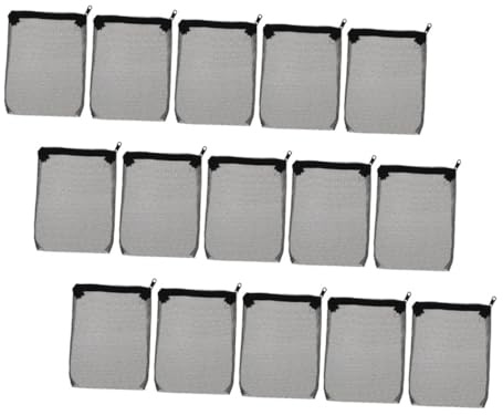 WOONEKY 15pièces Sacs Filtrants pour Aquarium Maille Polyester avec Fermeture à Glissière pour Filtration Eau Et Supports Granulaires Réutilisables