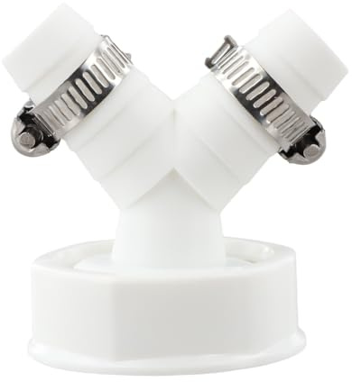 Zilimontt Y-Hose Adapter for Washing Machine & Dishwasher, /2 Inch Double Connection with 19-24mm Fit, Includes Clips and Rubber Seal, Compatible with Kitchen or