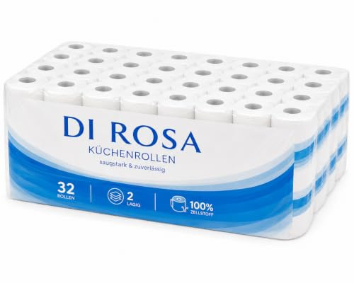 Küchenrollen 32 Rollen 2-lagig Küchenpapier 50 Blatt saugstark XXL