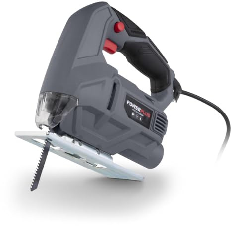 Powerplus Scie Sauteuse Électrique de 450 W POWE30010 - Scie Sauteuse Filaire à Patin Réglable 3000 min-1 - avec 1 Accessoire