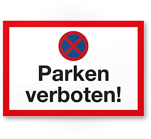 Komma Security Parken Verboten Schild 30 x 20 cm Parkverbotsschild Einfahrt Garage Stellplatz Parkplatz Privatparkplatz Privatgrundstück Hinweisschild Parkplatz freihalten - Parkverbot
