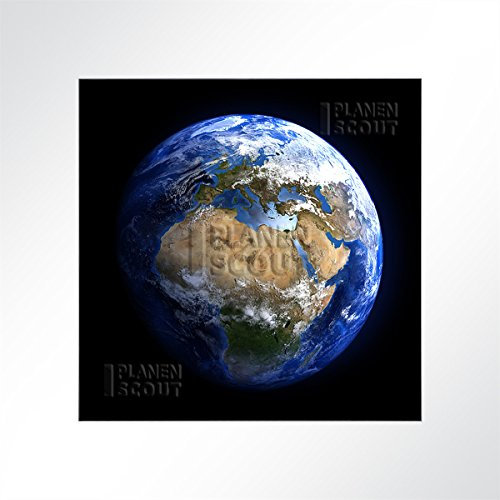 LYSEL® Absorberbild - Planet Erde 100x80x5,5cm - Akustikbild Schallschlucker mit 50mm Schaumstoff aus Basotect® G+