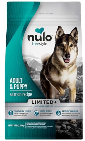 Nulo FreeStyle Limited Ingredient Dry Dog Food - High Protein Salmon Recipe, Natural Grain Free Dog Food for Puppies & Adults, Small, Medium and Large Breed Kibble, 5.5lb Bag