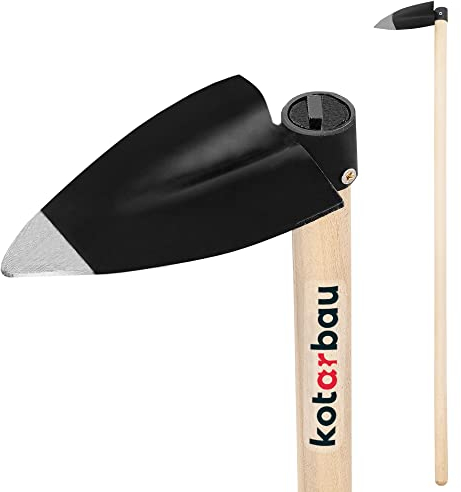 KOTARBAU® Gartenhacke Herzblatt 157 x 130 mm mit Stiel 110 cm aus Holz Hacke Pflanzhacke Unkrauthacke Gartenwerkzeug zum Umpflanzen Jäten Gartenpflege Gartenzubehör Gartengeräte Garten Handwerkzeuge