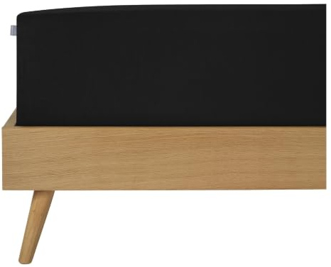 SCHIESSER Spannbettlaken 100x200 cm | 100% Baumwolle | Schwarz | Rundumgummi | Edeljersey aus natürlicher Faser | weich & atmungsaktiv | pflegeleicht | OEKO-TEX® MADE IN GREEN