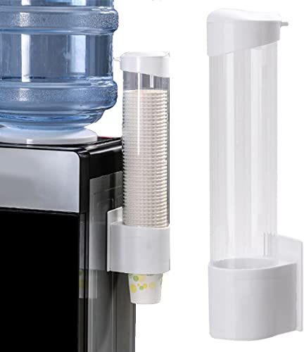 ANTHYTA Dispensador de Vasos de Papel en Pared Dispensador de Vasos de Plástico Dispensador de Vasos Desechables Portavasos de Papel a Prueba de Polvo Dispensador de 50 Tazas de 5 a 7,6 cm de Diámetro